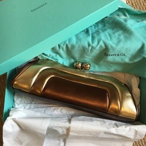 Tiffany&Co. Gold Leather Clutch